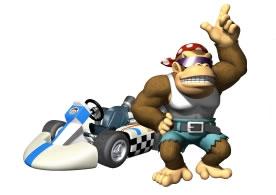 Funky Kong Next To His Kart