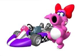 Birdo Next To Her Kart