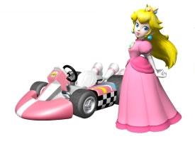 Princess Peach Next To Her kart