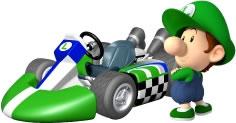 Baby Luigi Next To His Kart