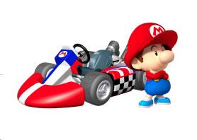 Baby Mario Next To His Kart