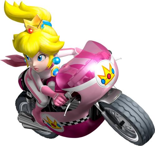 Peach Driving Motocycle