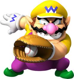 Wario Catching Baseball Ball